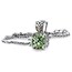 Sterling Silver w/14k Gold & Green Quartz Necklace