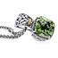 Sterling Silver w/14k Gold & Green Quartz Necklace