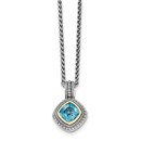 Sterling Silver w/14k London Blue Topaz Necklace