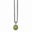 Sterling Silver w/14k Peridot Oval Necklace