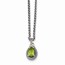 Sterling Silver w/14k Peridot Pear Shaped Necklace