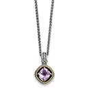 Sterling Silver w/14k Pink Quartz Necklace