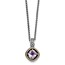 Sterling Silver w/14k Pink Quartz Necklace