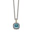 Sterling Silver w/ 14k Polished Blue Topaz Necklace - 18 in.
