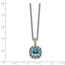Sterling Silver w/ 14k Polished Blue Topaz Necklace - 18 in.