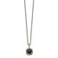 Sterling Silver w/ 14k Polished Onyx Necklace - 18 in.