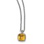 Sterling Silver w/14k Square Citrine Necklace