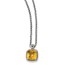 Sterling Silver w/14k Square Citrine Necklace
