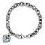 Sterling Silver w/14k Swiss Blue Topaz Heart Bracelet