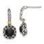 Sterling Silver w/14k Yellow Gold Polished Drop Onyx Earrings