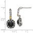 Sterling Silver w/14k Yellow Gold Polished Drop Onyx Earrings