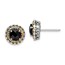 Sterling Silver w/14k Yellow Gold Polished Round Onyx Earrings