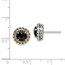 Sterling Silver w/14k Yellow Gold Polished Round Onyx Earrings