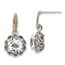 Sterling Silver w/14k Yellow Gold Polished White Topaz Earrings