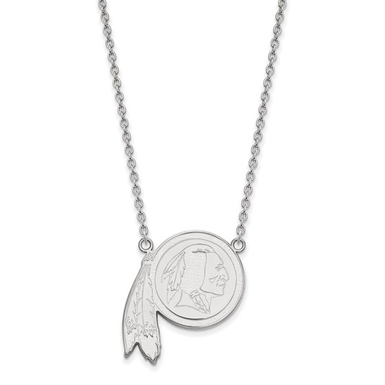 Sterling Silver Washington Redskins Large Pendant Necklace Sterling Silver Washington Redskins Large Pendant Necklace