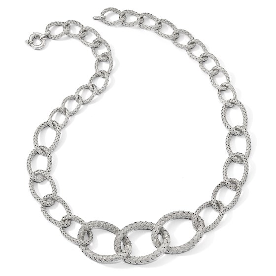 Buy Sterling Silver Woven Necklace 22 in. APMEX