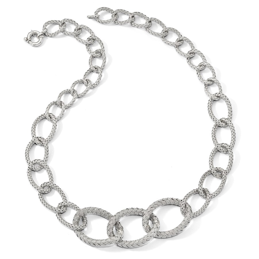 Sterling Silver Woven Necklace - 22 in.
