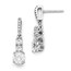 Sterling Silver & Zirconia 3 Stone Dangle Earrings