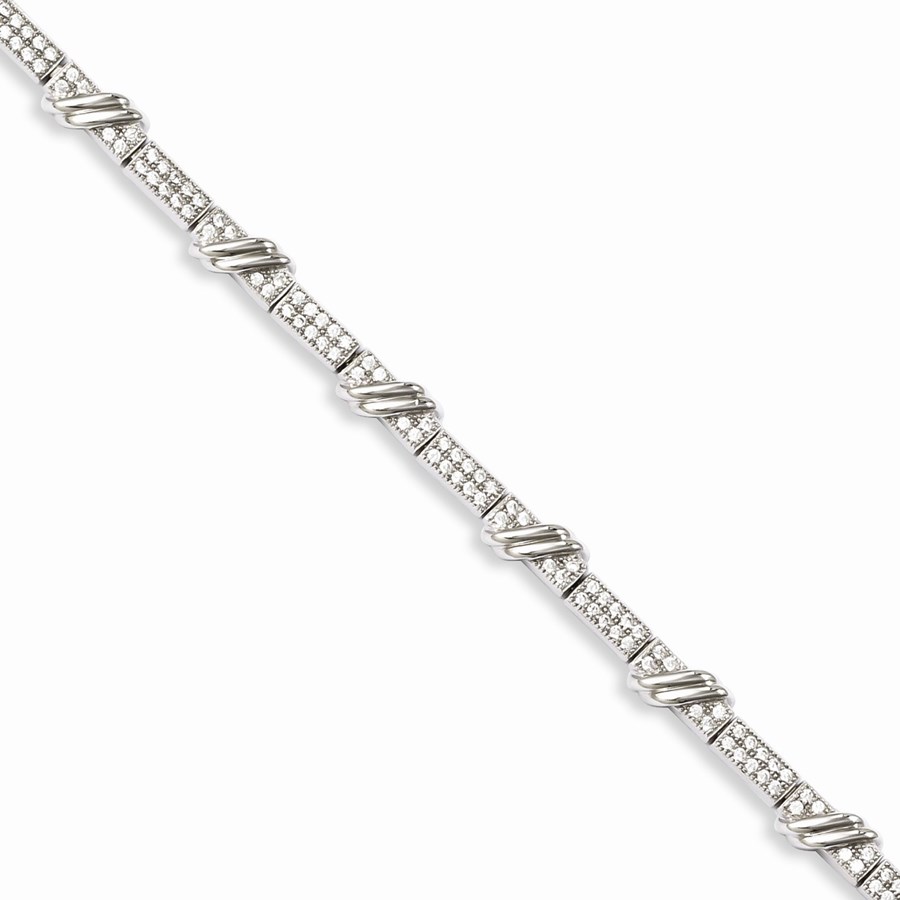 Buy Sterling Silver & Zirconia Bracelet APMEX