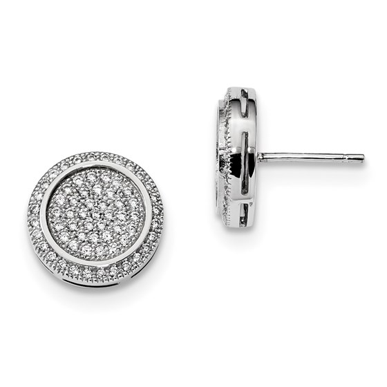 Sterling Silver Zirconia Brilliant Embers Circle Post Earrings Sterling Silver Zirconia Brilliant Embers Circle Post Earrings