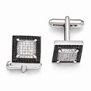 Sterling Silver & Zirconia Brilliant Embers Cuff Links