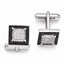 Sterling Silver & Zirconia Brilliant Embers Cuff Links