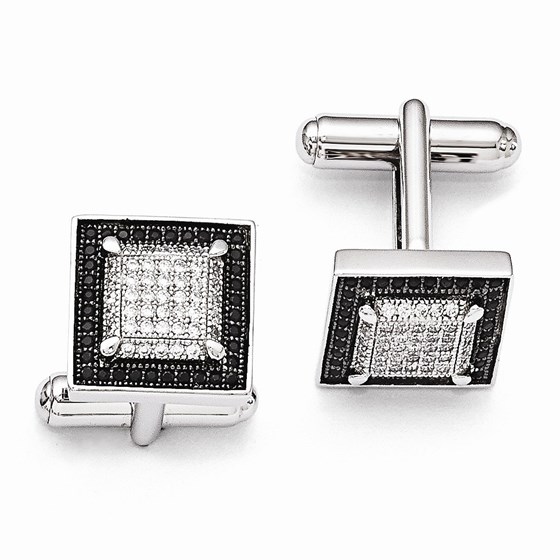 Sterling Silver & Zirconia Brilliant Embers Cuff Links Sterling Silver & Zirconia Brilliant Embers Cuff Links