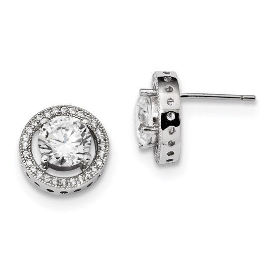 Sterling Silver & Zirconia Brilliant Embers Earrings (12 mm) Sterling Silver & Zirconia Brilliant Embers Earrings (12 mm)