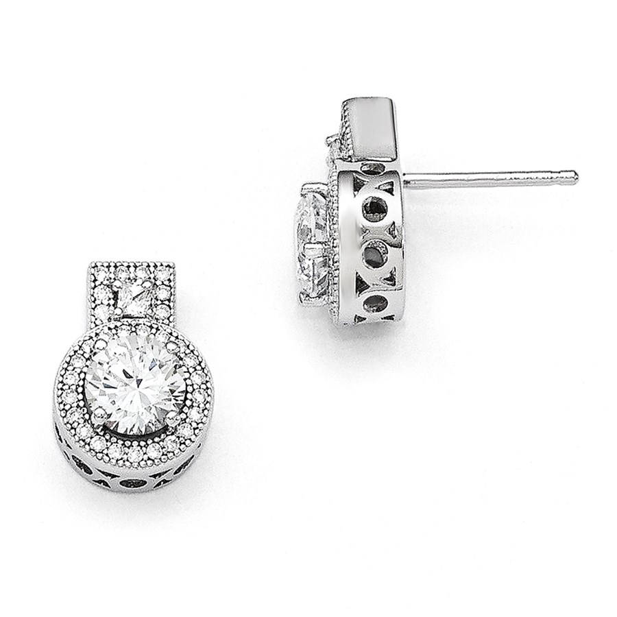 Sterling Silver & Zirconia Brilliant Embers Earrings (13 mm)
