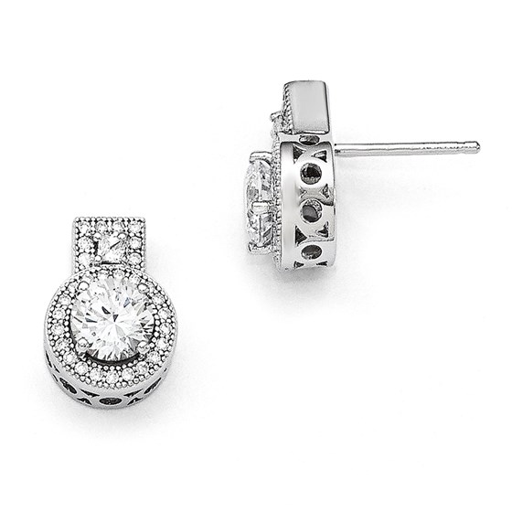 Sterling Silver & Zirconia Brilliant Embers Earrings (13 mm) Sterling Silver & Zirconia Brilliant Embers Earrings (13 mm)