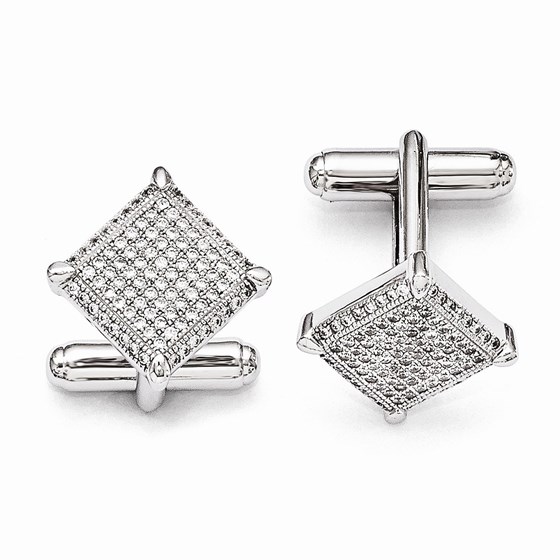 Sterling Silver & Zirconia Cuff Links Sterling Silver & Zirconia Cuff Links