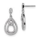 Sterling Silver & Zirconia Dangle Earrings (25 mm)
