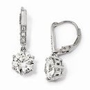 Sterling Silver Zirconia Leverback Earrings (25 mm)