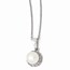 Sterling Silver Zirconia White Cultured Pearl Necklace