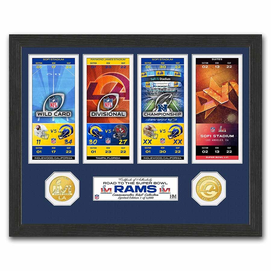 Buy Super Bowl LVI - LA Rams Team Ticket Collection w/Bronze Medals | APMEX