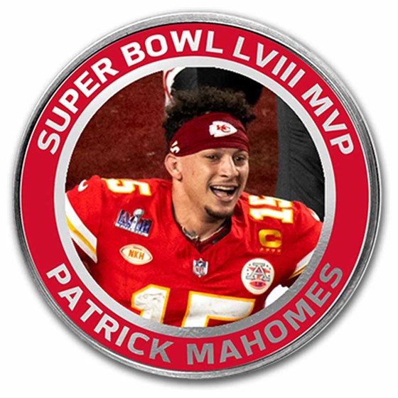 Super Bowl LVIII MVP Colorized Coin: Patrick Mahomes Super Bowl LVIII MVP Colorized Coin: Patrick Mahomes