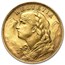 Swiss Gold 20 Francs Helvetia Coin AU (Random Year)