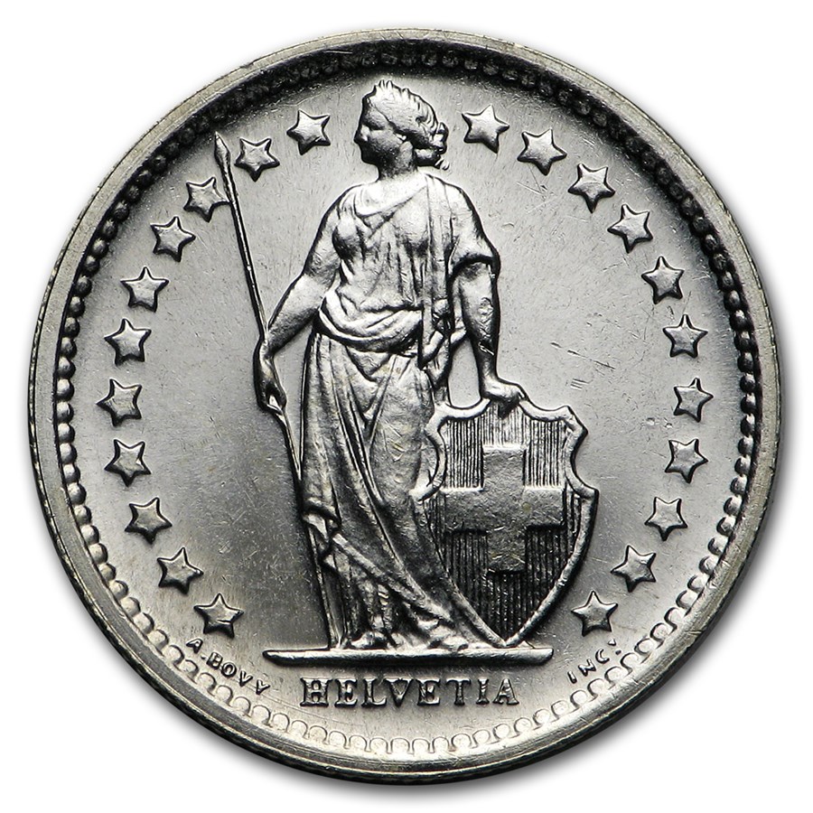 Switzerland Silver 1/2 Franc AU/BU (Random Year)