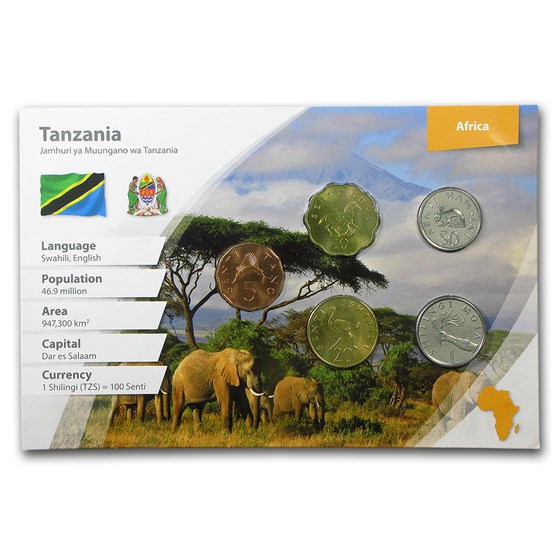 Tanzania 5 Senti - 1 Shilling 5-Coin Set BU Tanzania 5 Senti - 1 Shilling 5-Coin Set BU