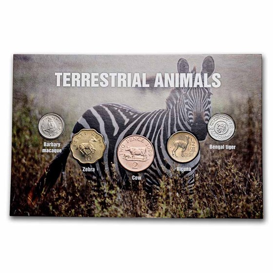Terrestrial Animal Coins from Around the World 5-Coin Set BU Terrestrial Animal Coins from Around the World 5-Coin Set BU