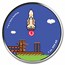 Tetris™ Rocket Launch 1 oz Silver Colorized Round in TEP