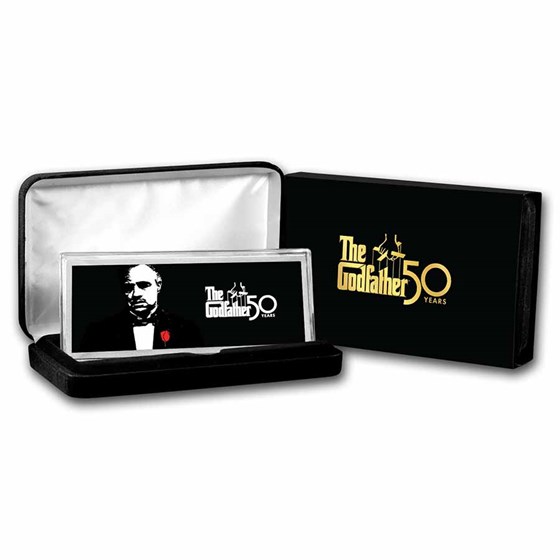 The Godfather 50th Anniversary 4 oz Colorized Silver Bar