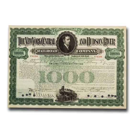 The New York Central and Hudson River Railroad Company Bond The New York Central and Hudson River Railroad Company Bond
