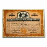 The Pennsylvania Railroad Company Older Stock Cert. (Orange)
