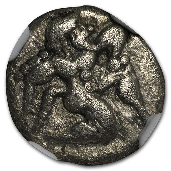 Thrace Isle of Thasos AR Silver Diobol (525-463 BC) Ch VF NGC Thrace Isle of Thasos AR Silver Diobol (525-463 BC) Ch VF NGC