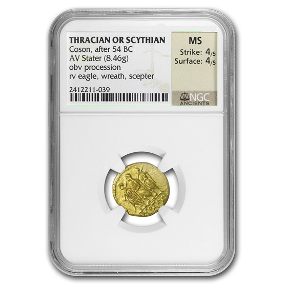 Thracian/Scythian Gold Stater Coson (1st Century BC) MS NGC Thracian/Scythian Gold Stater Coson (1st Century BC) MS NGC