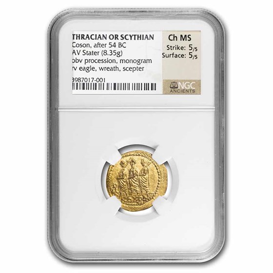 Thracian/Scythian Gold Stater Coson (after 54 BC) Ch MS NGC Thracian/Scythian Gold Stater Coson (after 54 BC) Ch MS NGC