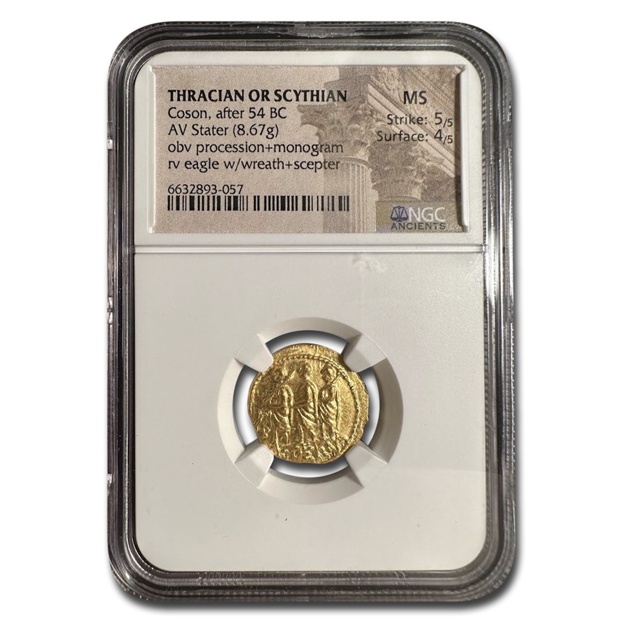 Thracian/Scythian Gold Stater Coson (after 54 BC) MS NGC