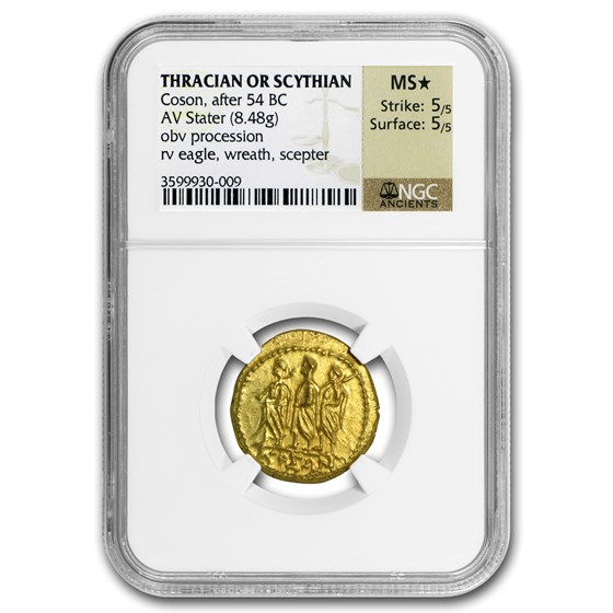 Thracian/Scythian Gold Stater MS* NGC (1st Century BC) Thracian/Scythian Gold Stater MS* NGC (1st Century BC)