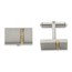 Titanium Brushed Yellow IP-plated CZs Rectangular Cuff Links